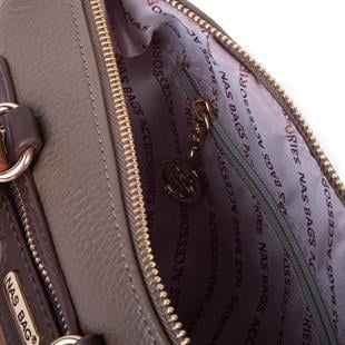 Vizon taba  Nas Bag Kadın Mini El ve Postacı Çantası 