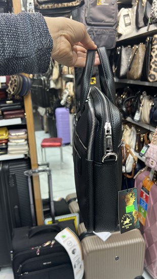 West Polo unisex evrak çantası 6083 siyah labtop gözlü iki bölmeli