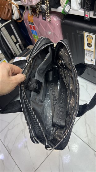 West Polo unisex evrak çantası 6083 siyah labtop gözlü iki bölmeli