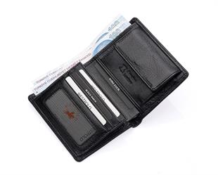 Westpolo Acel Hakiki Deri Bozuk Para Bölmeli Erkek Cüzdan - Siyah