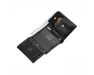 Westpolo Campe Fermuarlı Bozuk Para ve Bol Kartlık Bölmeli Erkek Cüzdanı - Siyah