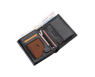 Westpolo Costa Fermuarlı Bozuk Para ve Bol Kartlık Bölmeli Hakiki Deri Erkek Cüzdanı - Siyah