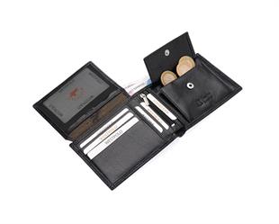 Westpolo Vidar Hakiki Deri Bozuk Para Bölmeli Erkek Cüzdan - Siyah