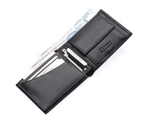 Westpolo Vidar Hakiki Deri Bozuk Para Bölmeli Erkek Cüzdan - Siyah