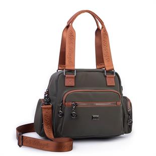 Yeşil Nas bags kadın kol ve çapraz askılı. Çok gözlü çanta 1402 ebat 27cm32  