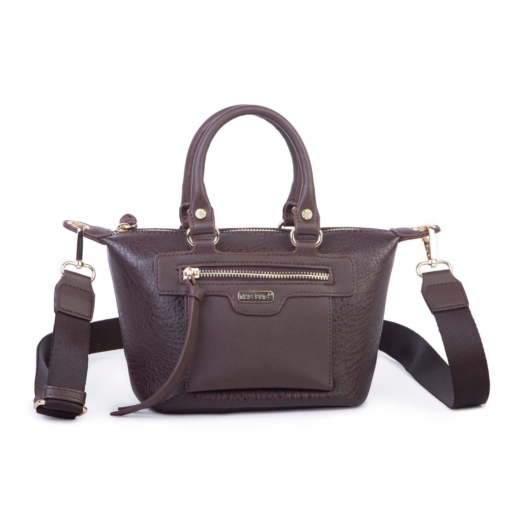 Acı kahve Nas Bag Kadın Mini El ve Postacı Çantası 