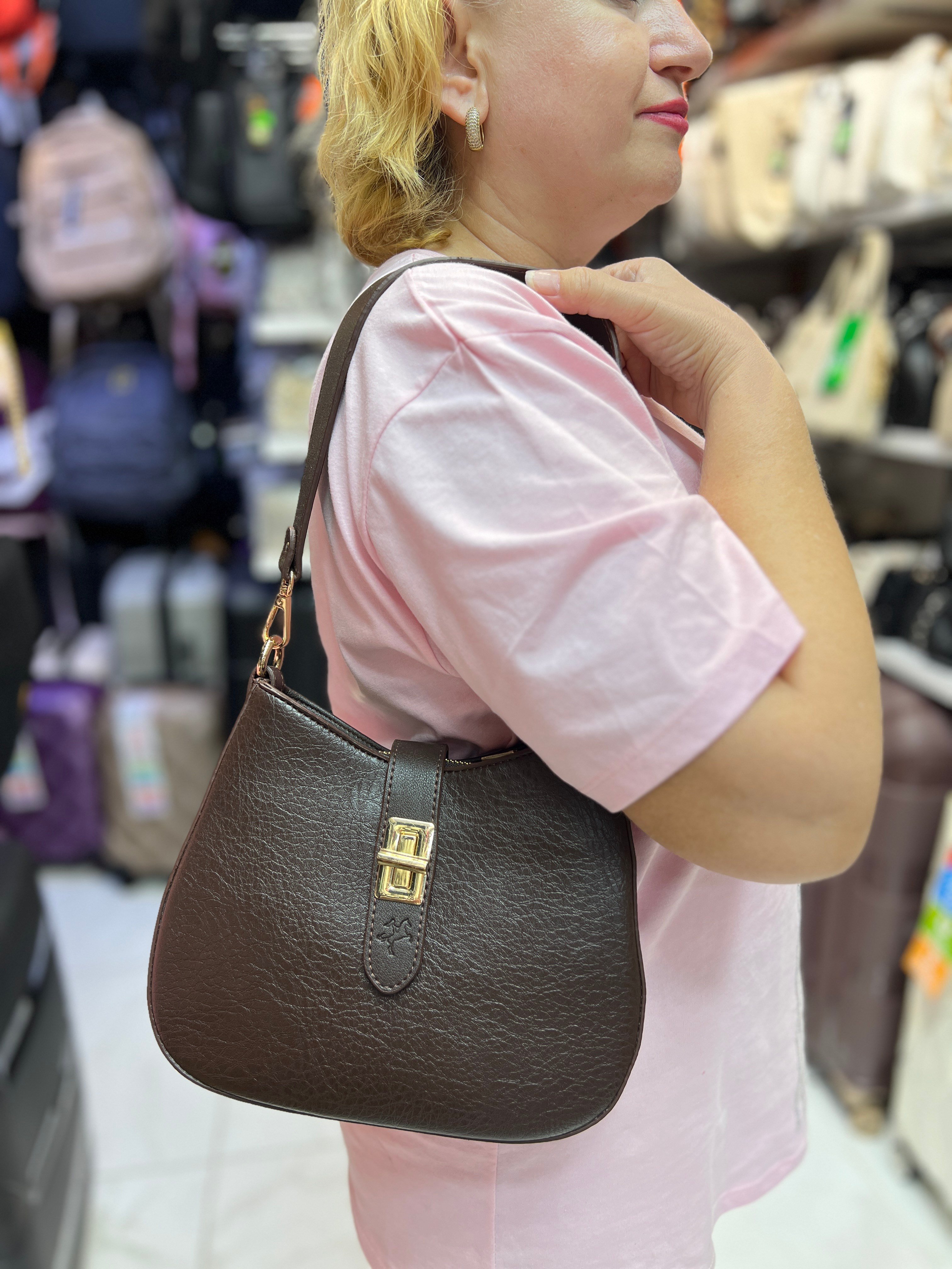 acı kahve Nas Bag Kadın Oval Omuz ve Çapraz Çanta Siyah Victoria