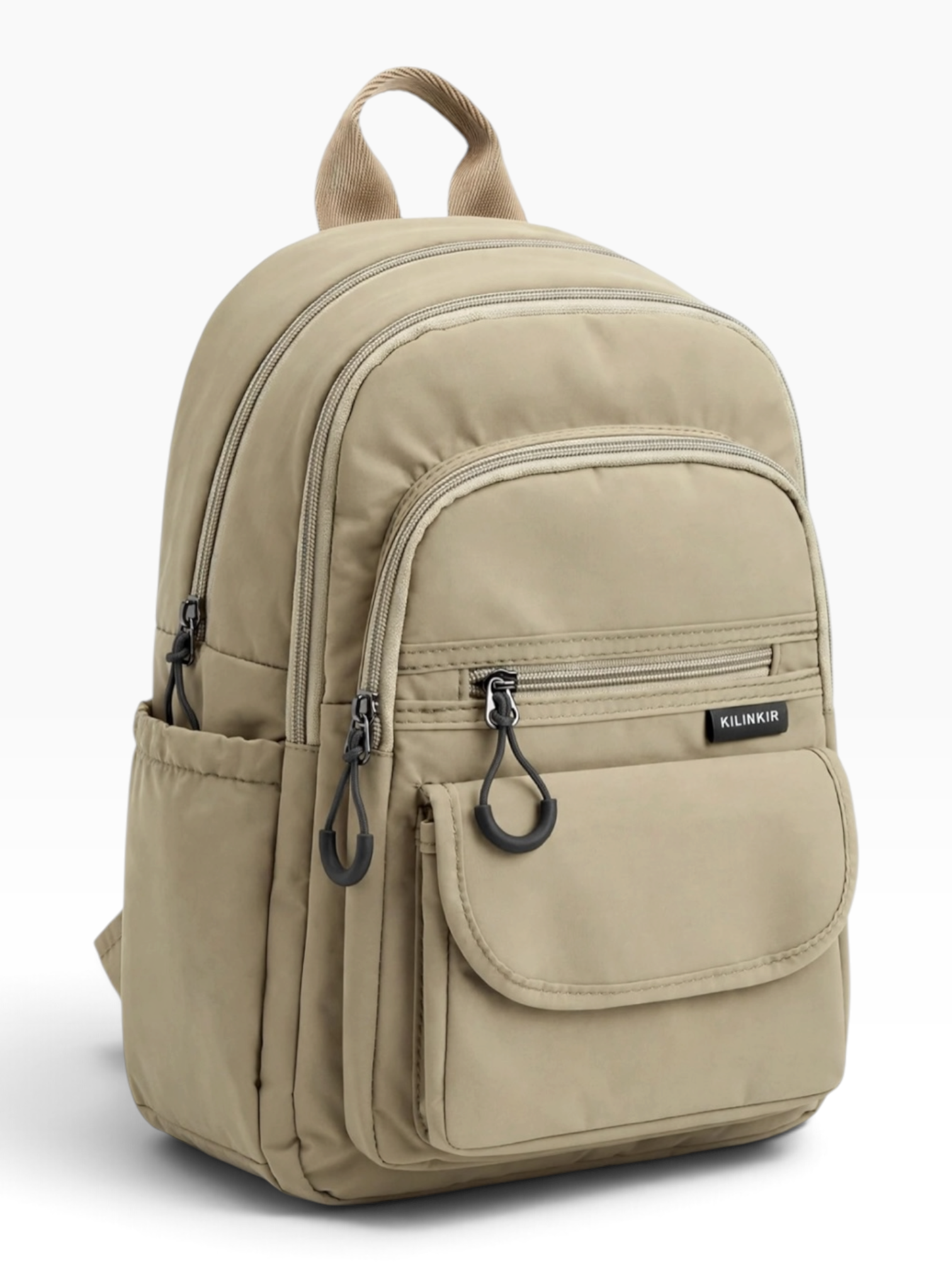 Bej Devid Polo kırınkıl orta boy sırt çantası ebat 27cm25