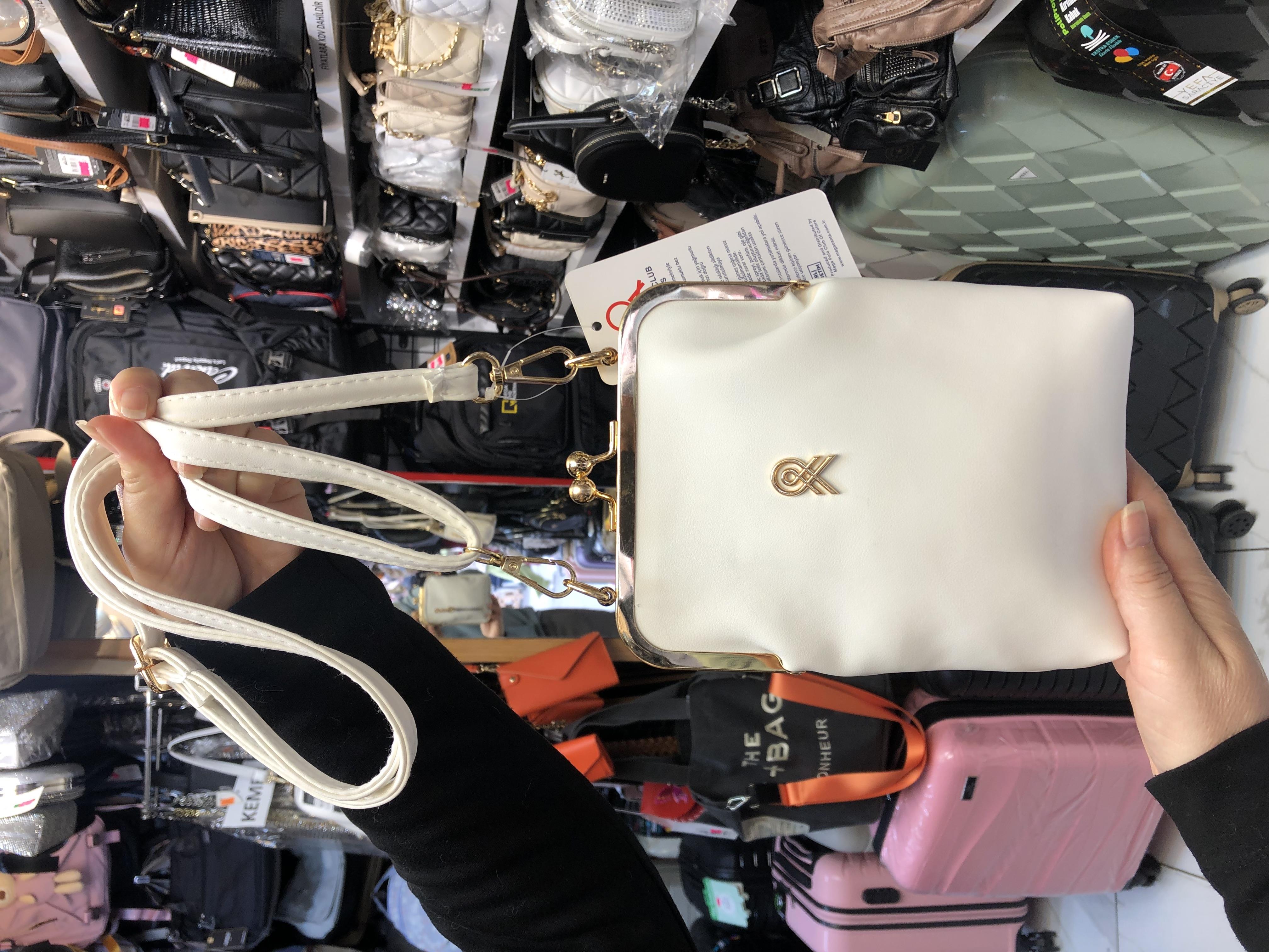 Beyaz klipsli çanta postacı model ebat 20cm15