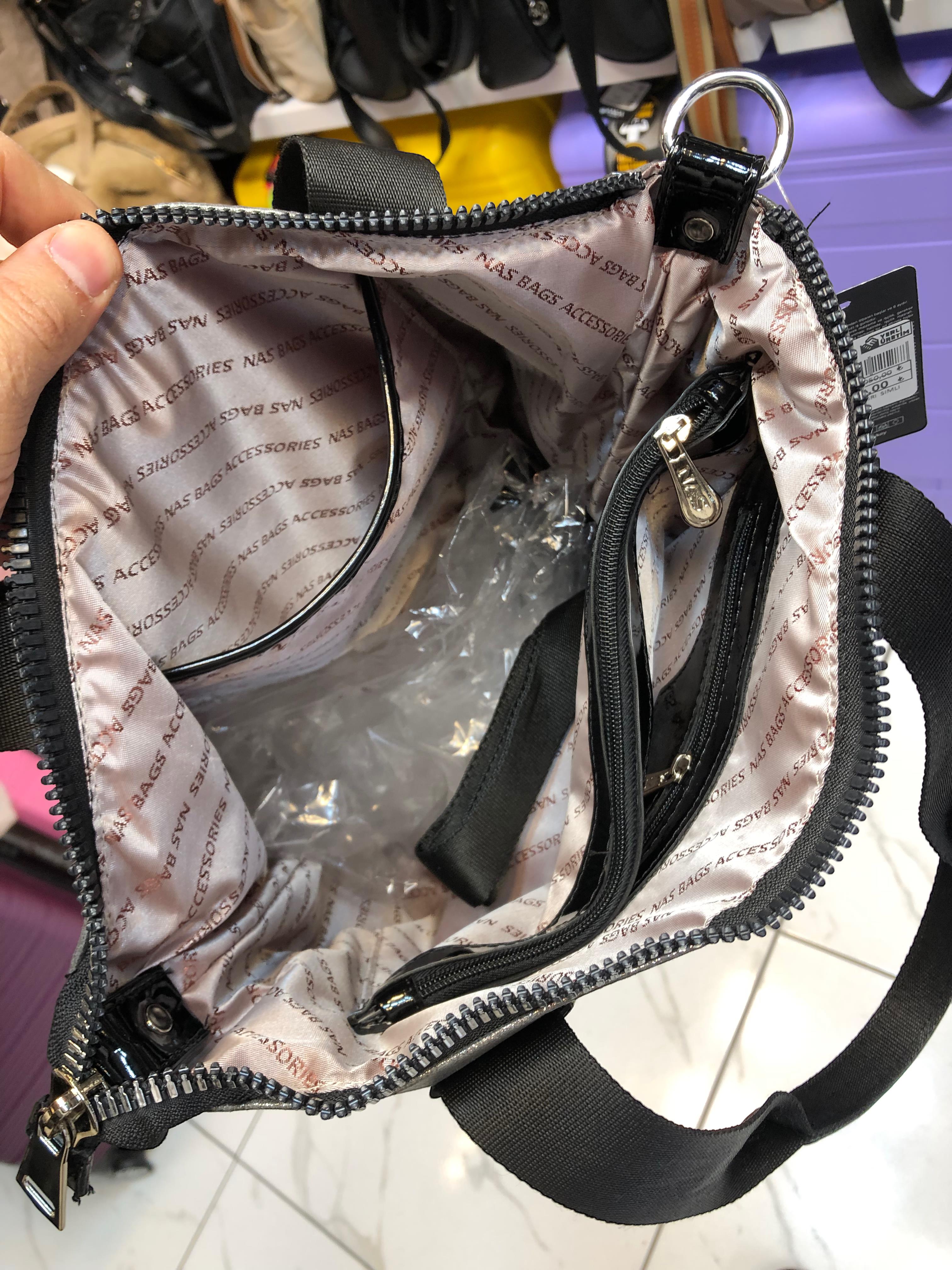 siyah Nas bags 1058 kol çanta taşlı omuz çantası |elizabell.com.tr