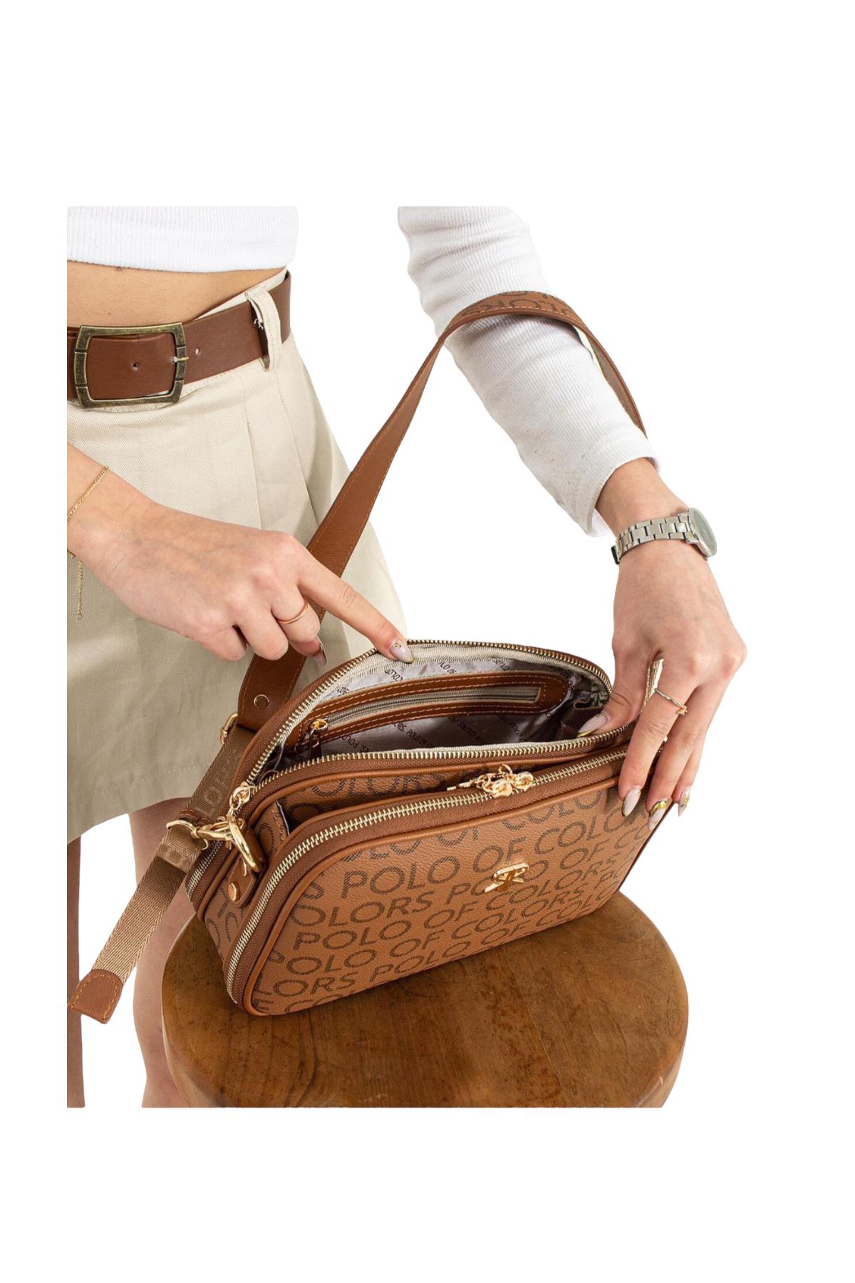 Kadın postacı çanta 25cm17 çok gözlü |elizabell.com.tr