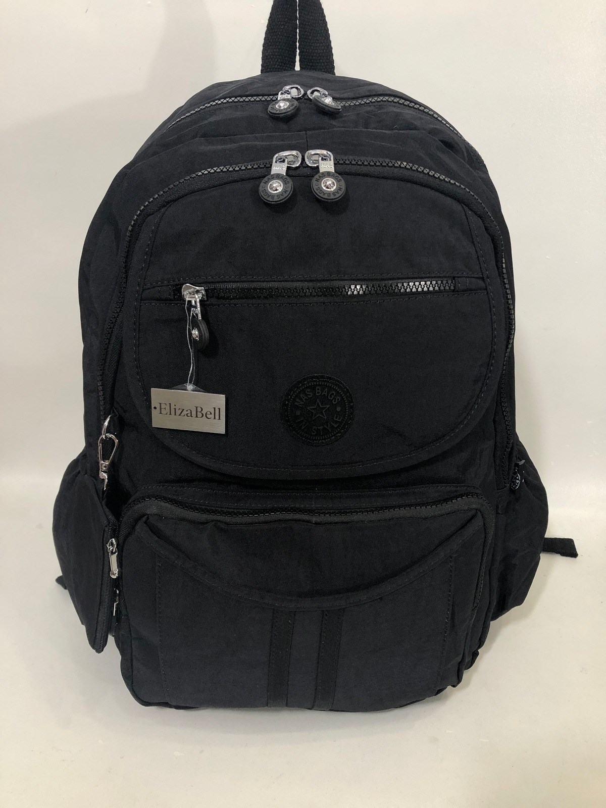 Kadın sırt çantası ve okul çantası krinkıl kumaş ebat 45cm35cm siyah  |elizabell.com.tr