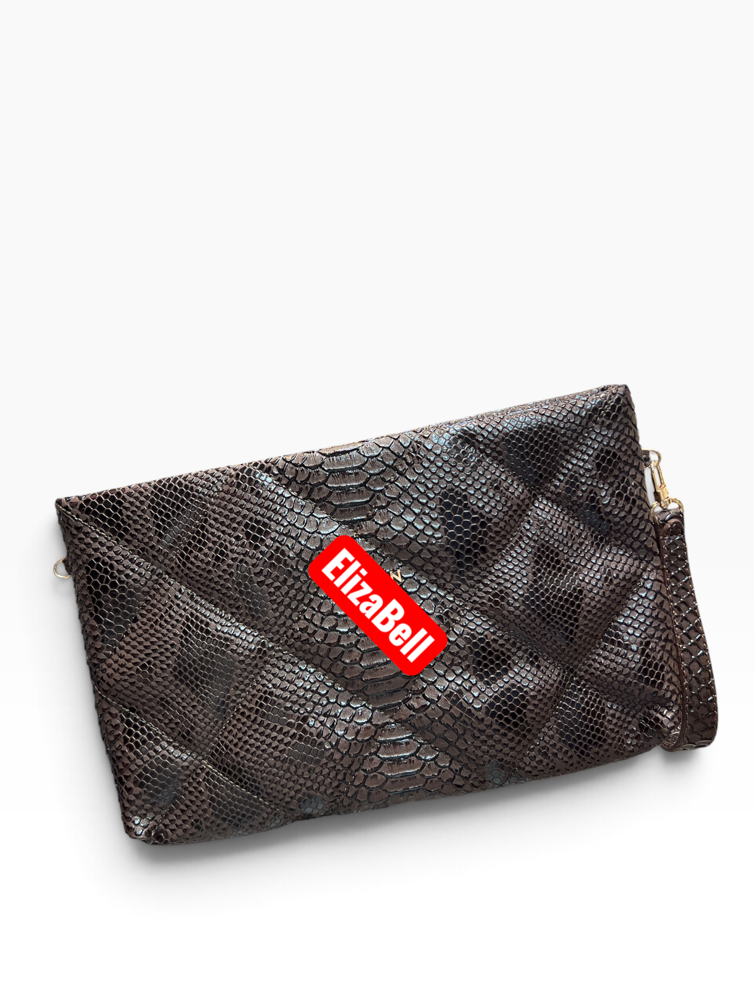 Kahve baskılı  deri  Kadın clutch çanta kılaç çanta portföy çanta el çantası ebat 20cm30