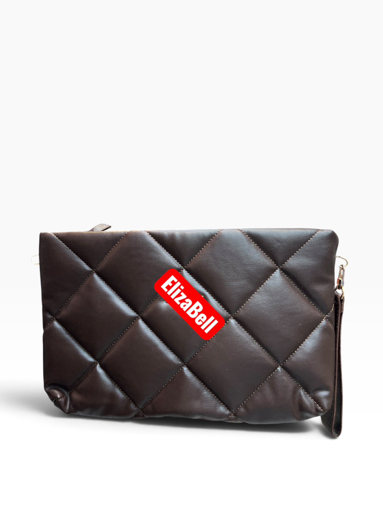 Kahve düz deri  Kadın clutch çanta kılaç çanta portföy çanta el çantası ebat 20cm30