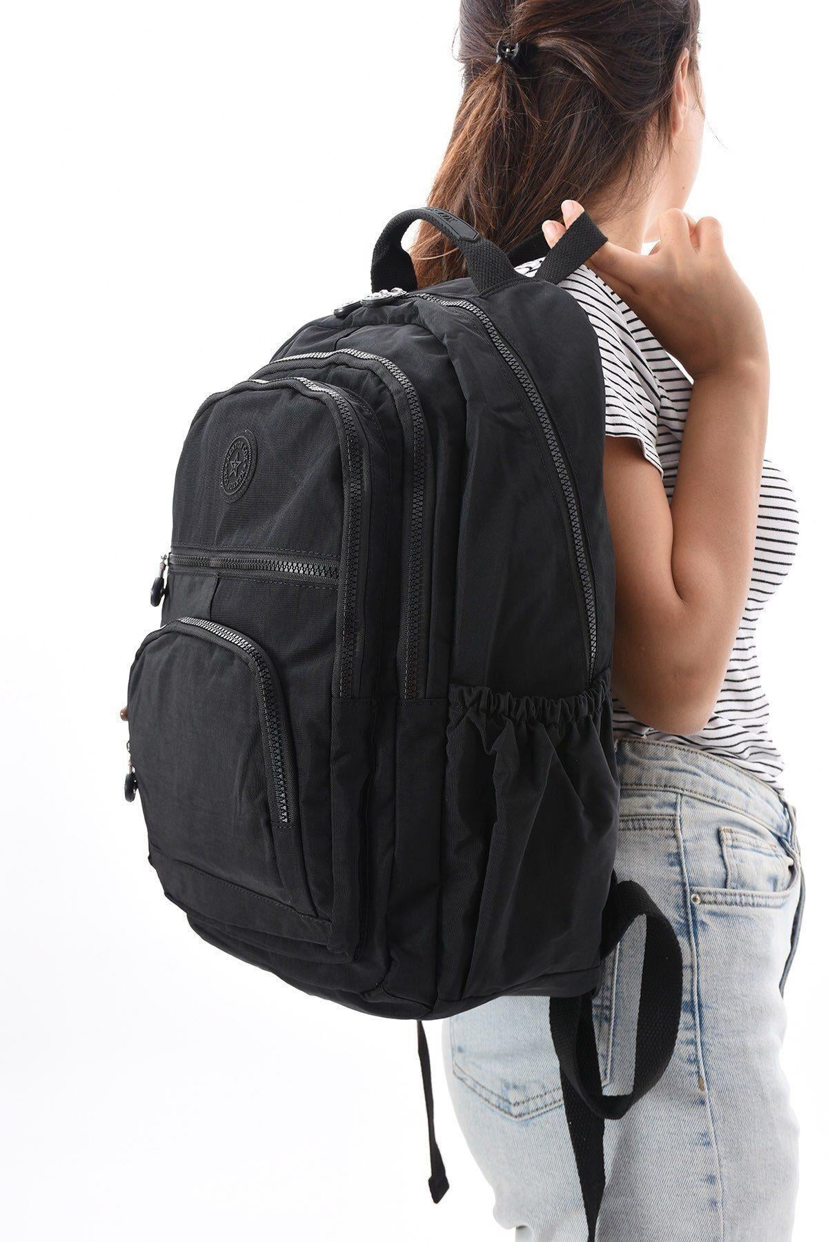 Kenyon Cox 8862 Unisex Klınkır Maymunlu Günlük ve Okul Sırt Çantası Siyah 