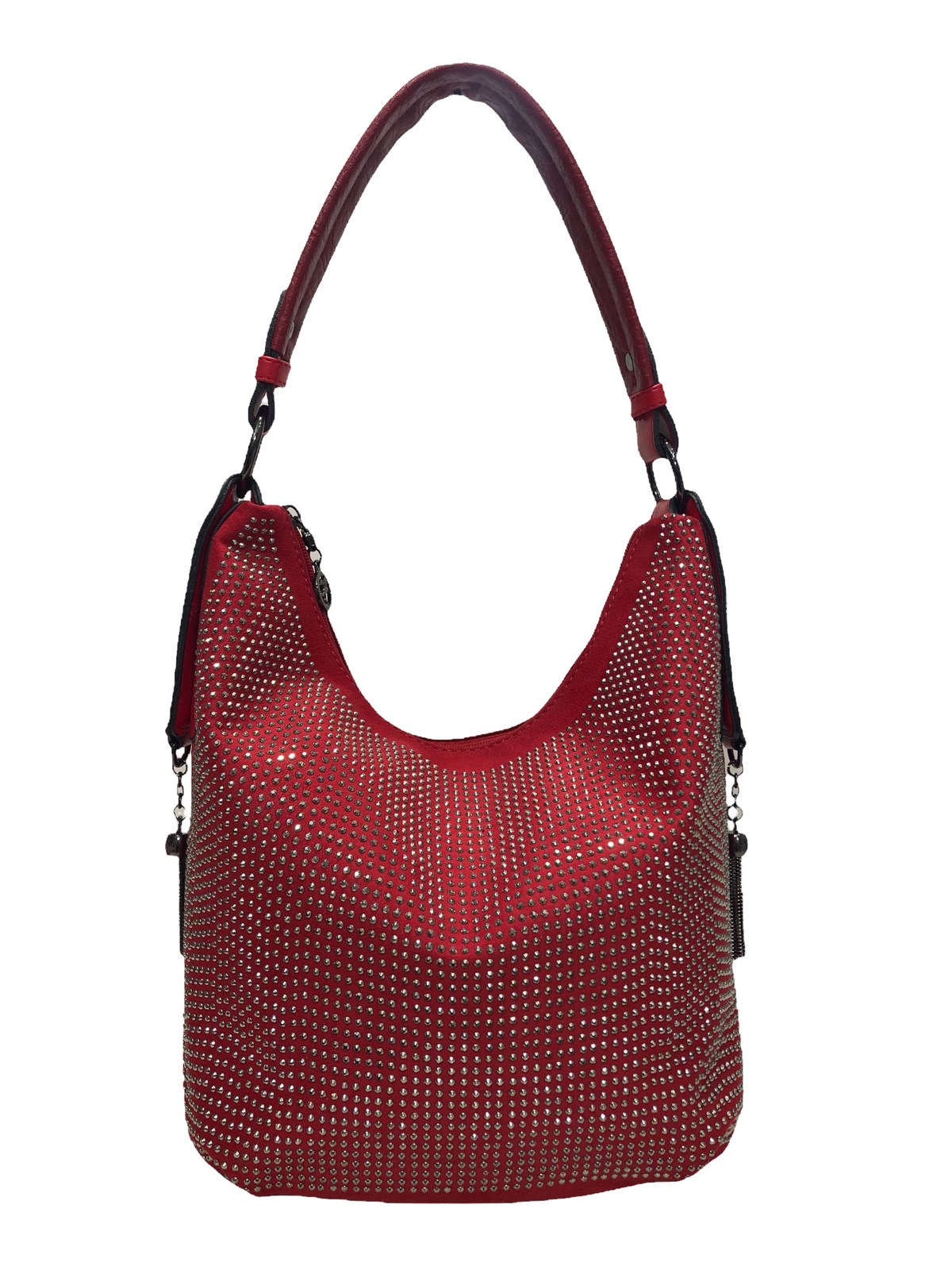 Nas Bag Kırmızı taşlı kadın kol çantası 25cm30cm |elizabell.com.tr