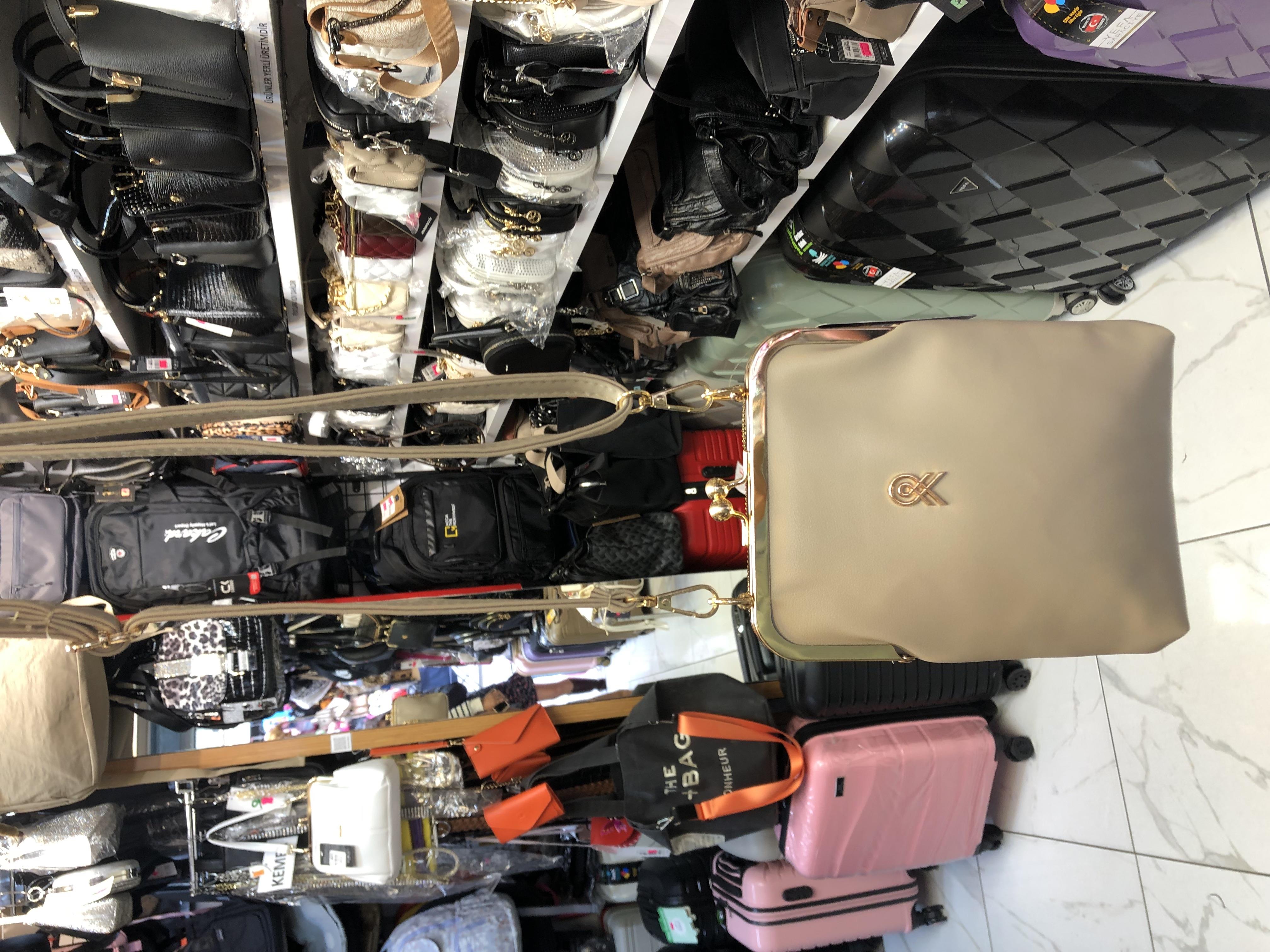 koyu Krem  klipsli çanta postacı model ebat 20cm15