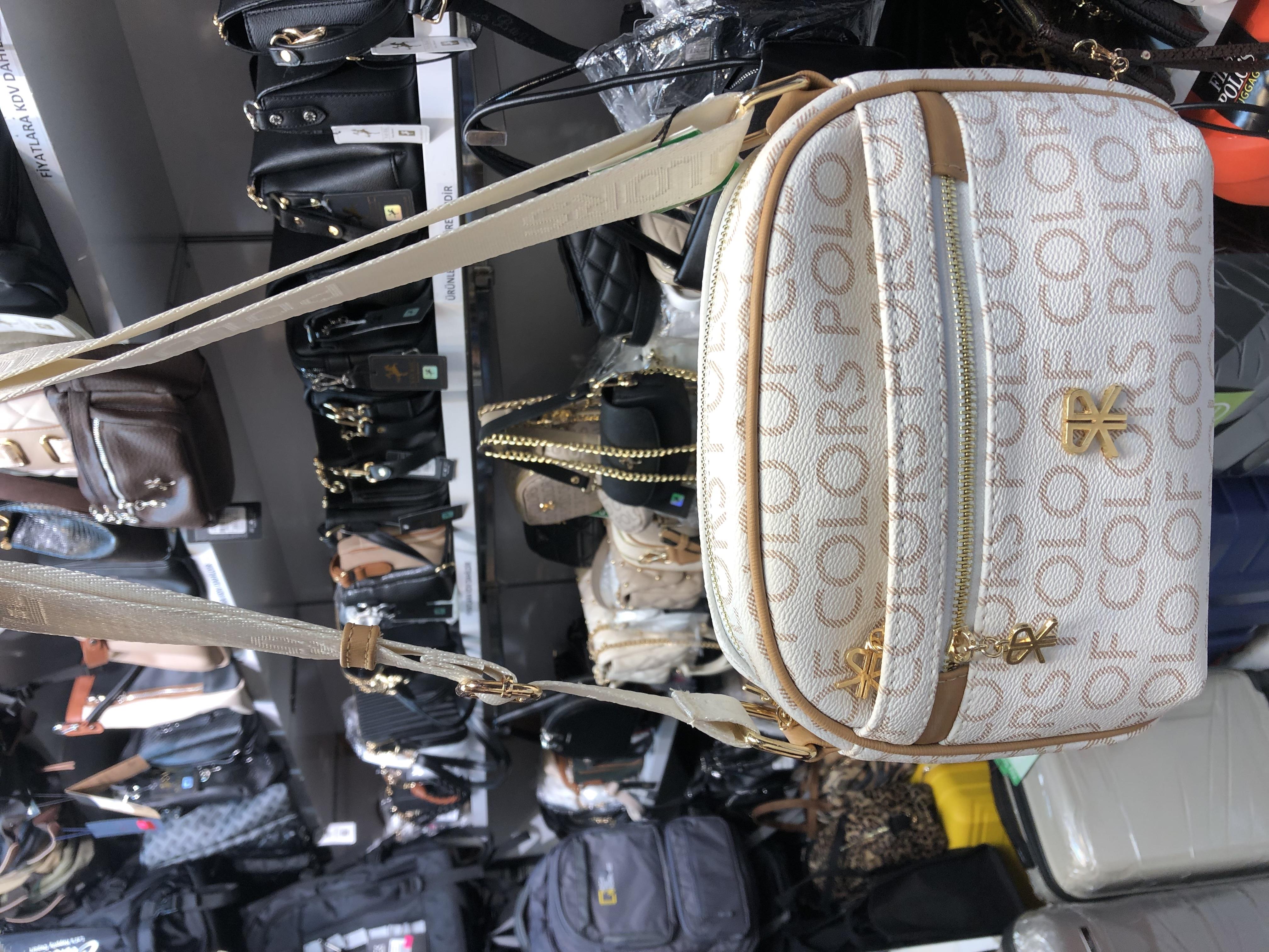 krem İm Polo çapraz askılı çanta 