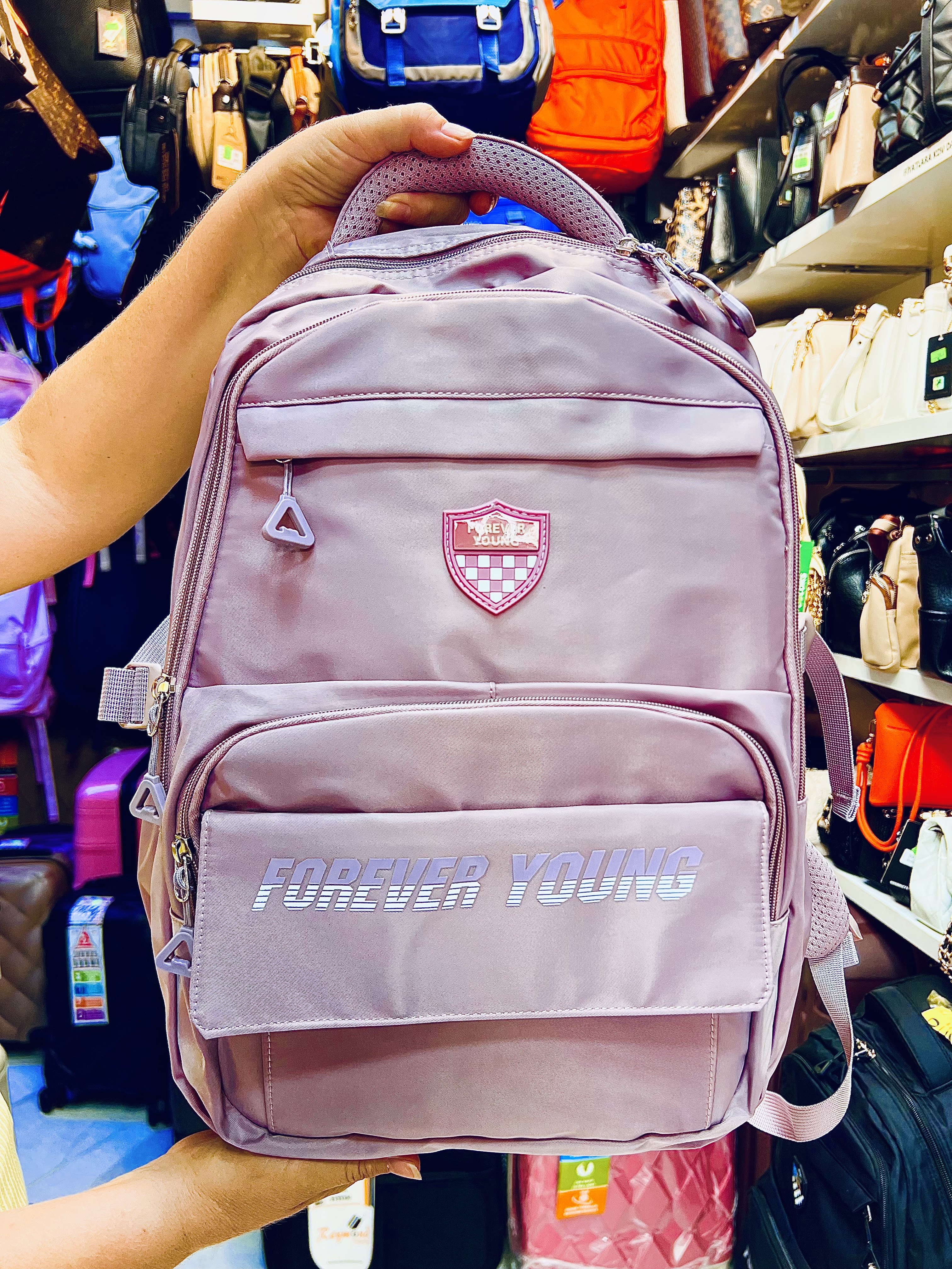 lila Forever Young PARAŞÜT KUMAŞ YÜKSEK KALİTELİ SIRT ÇANTASI