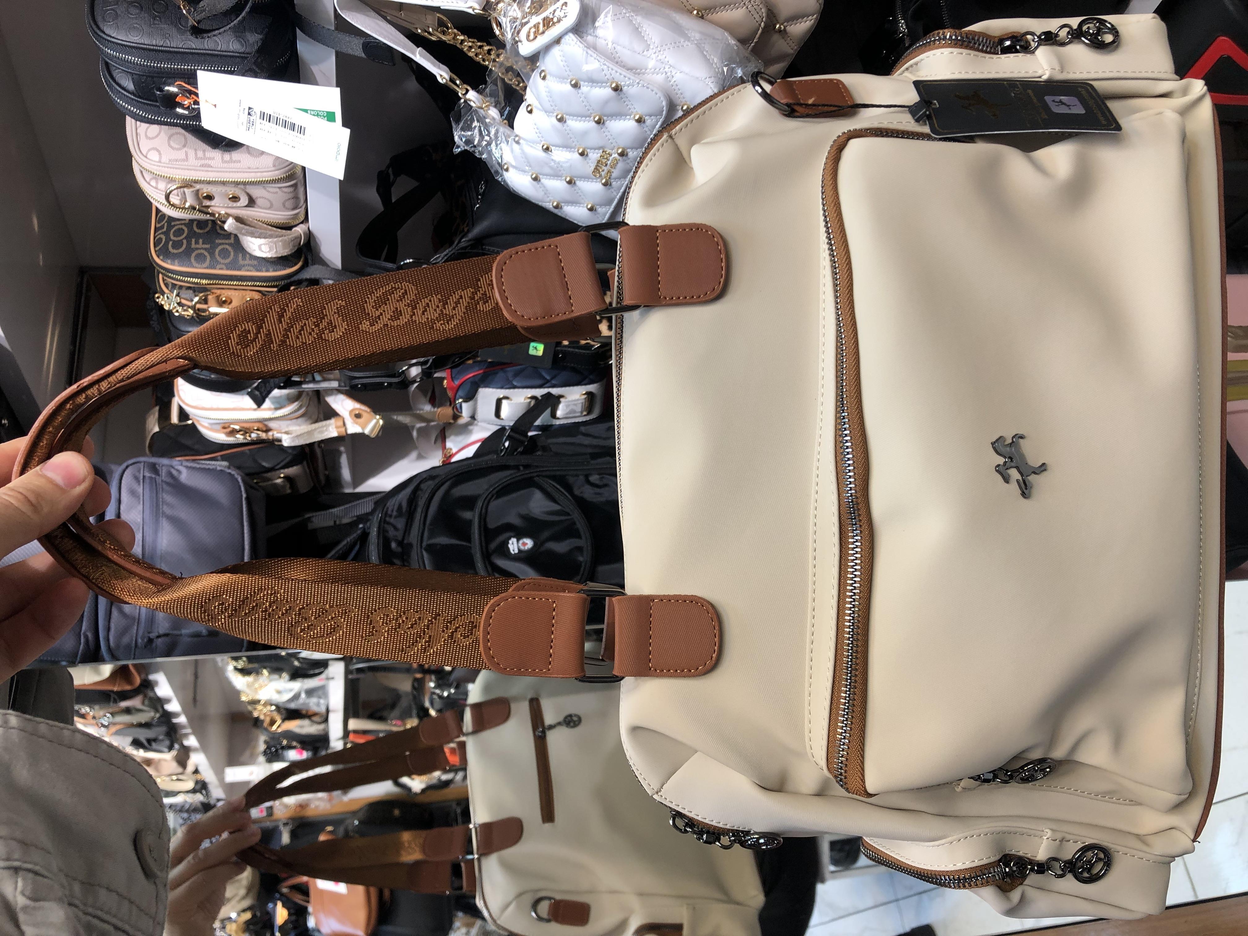 Nas Bag Kadın Büyük Boy Omuz Çantası Krem Taba Buzzy (en :37 ,boy :30 cm)