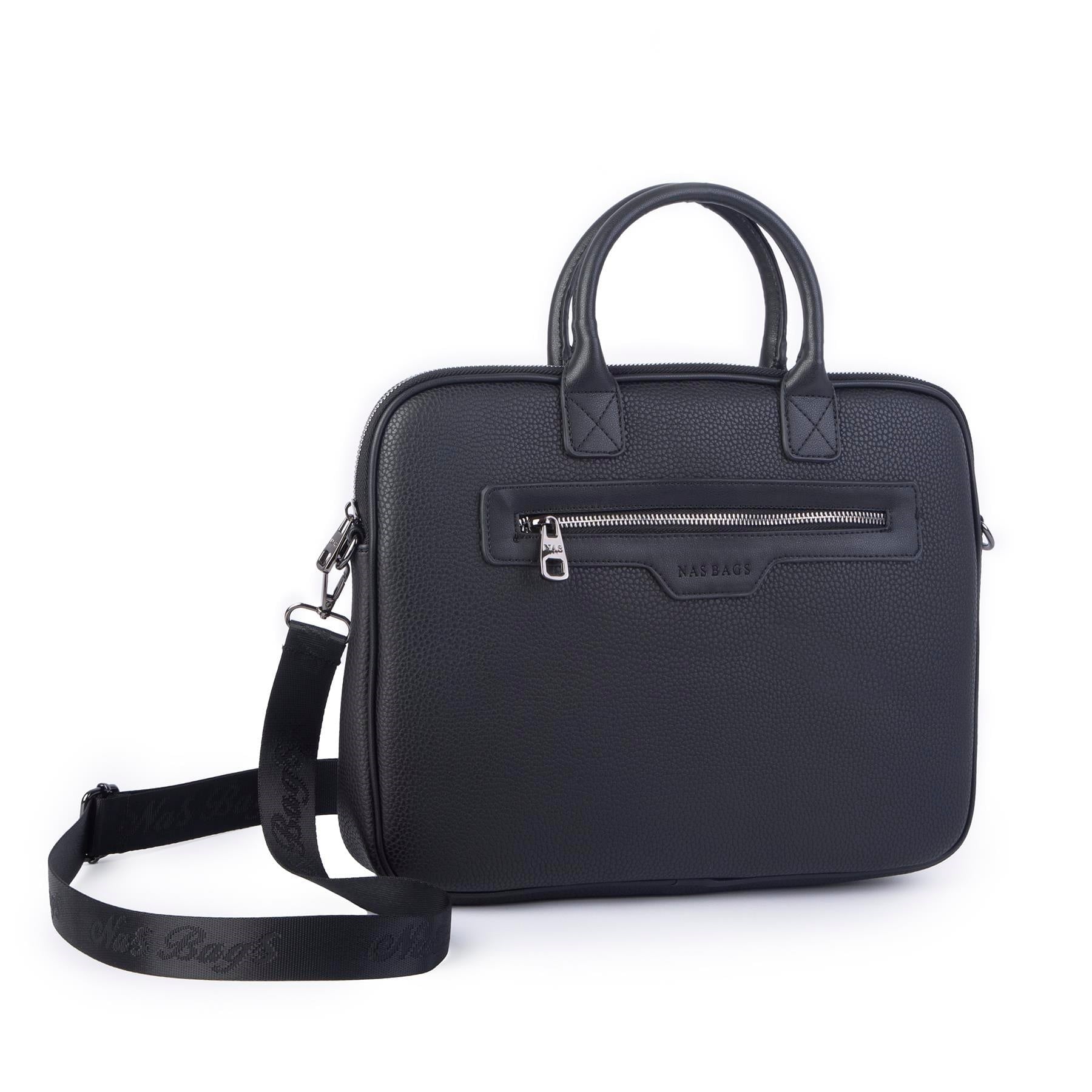 Nas Bag Unisex Business Bag Laptop ve Evrak Çantası El ve Çapraz Çanta Siyah Belinda