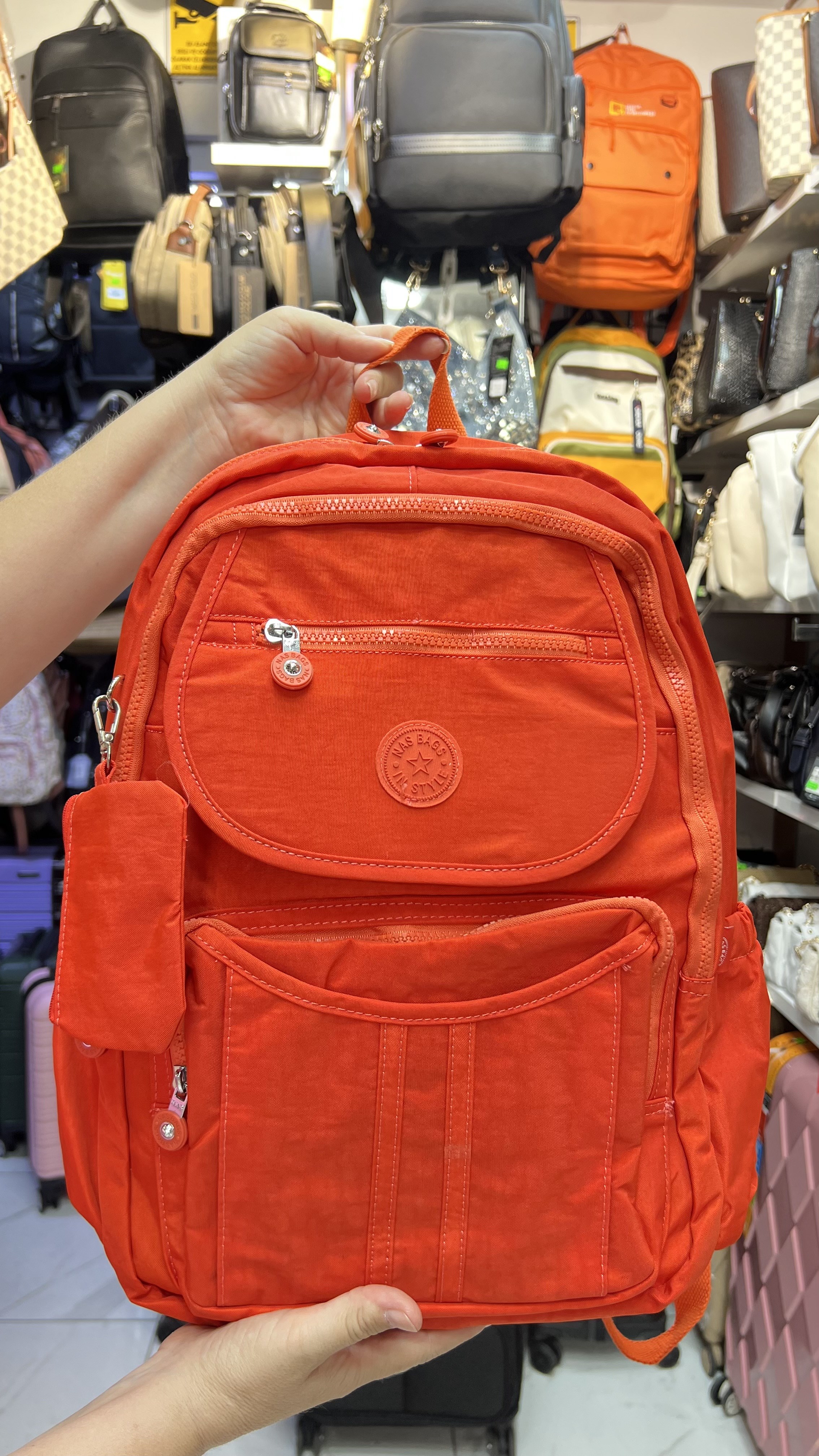 Nas Bag Unisex Büyük Boy Zararlı Kimyasal İçermeyen Waterproof Sırt Çantası Turuncu