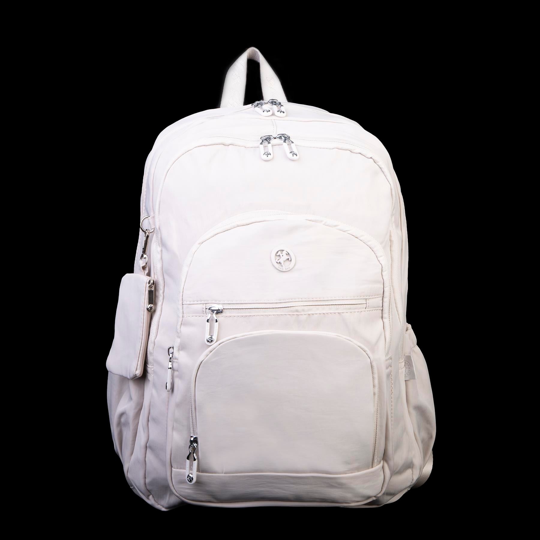 Nas Bag Unisex Hafif Büyük Boy Okul Çantası ve Spor Çantası Çok Gözlü Bej