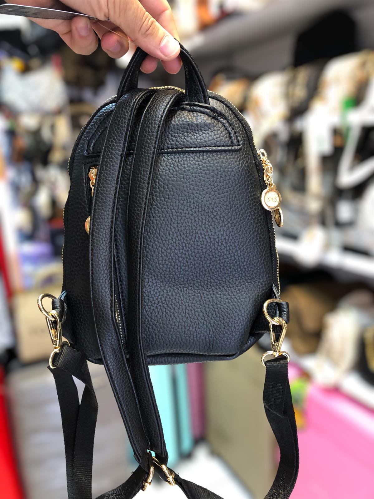 Nasbags siyah küçük sırt çantası 1204 ebat 21 cm 17 |elizabell.com.tr