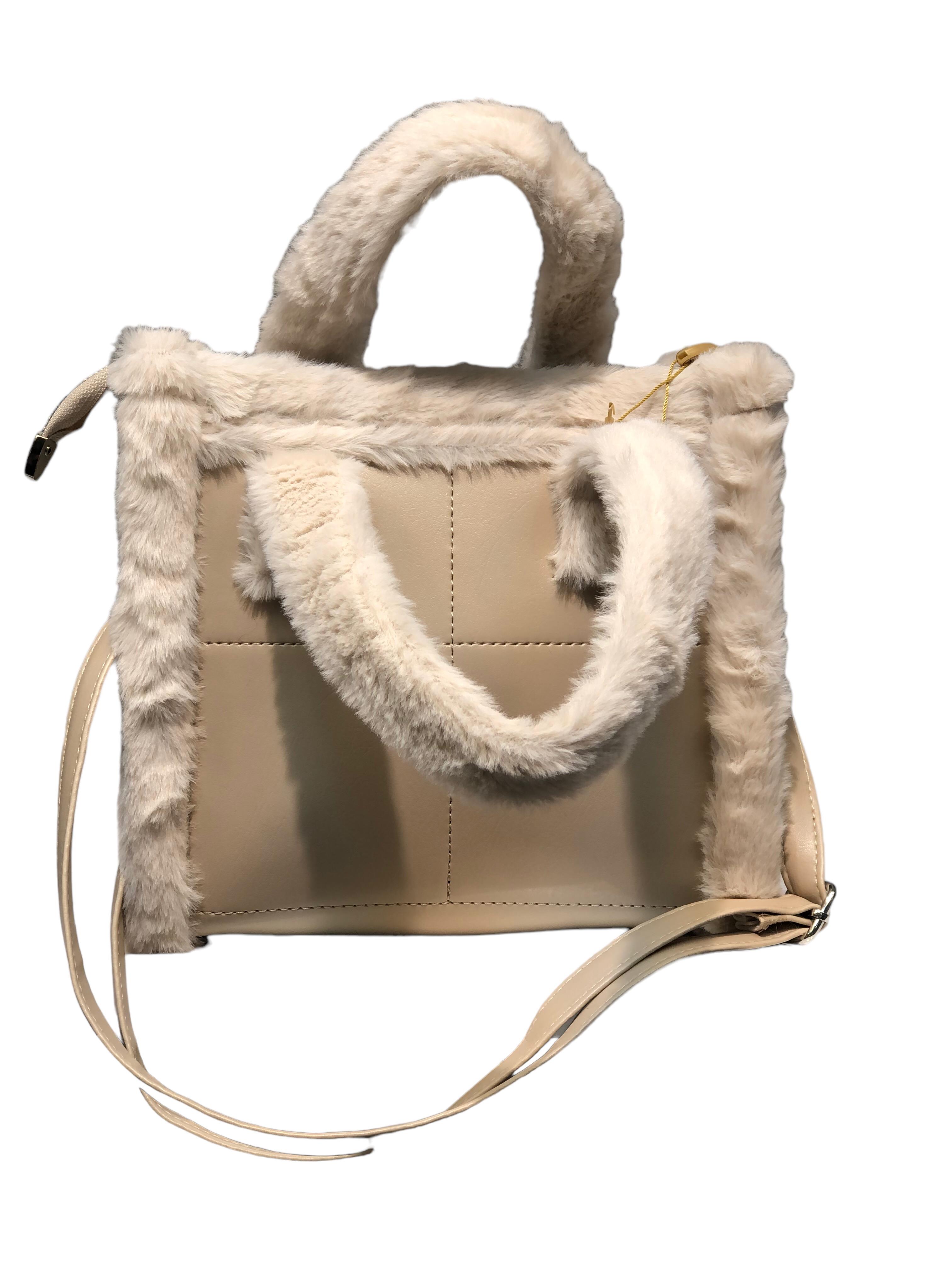 Peluş deri kadın kol çantası postacı çanta |elizabell.com.tr