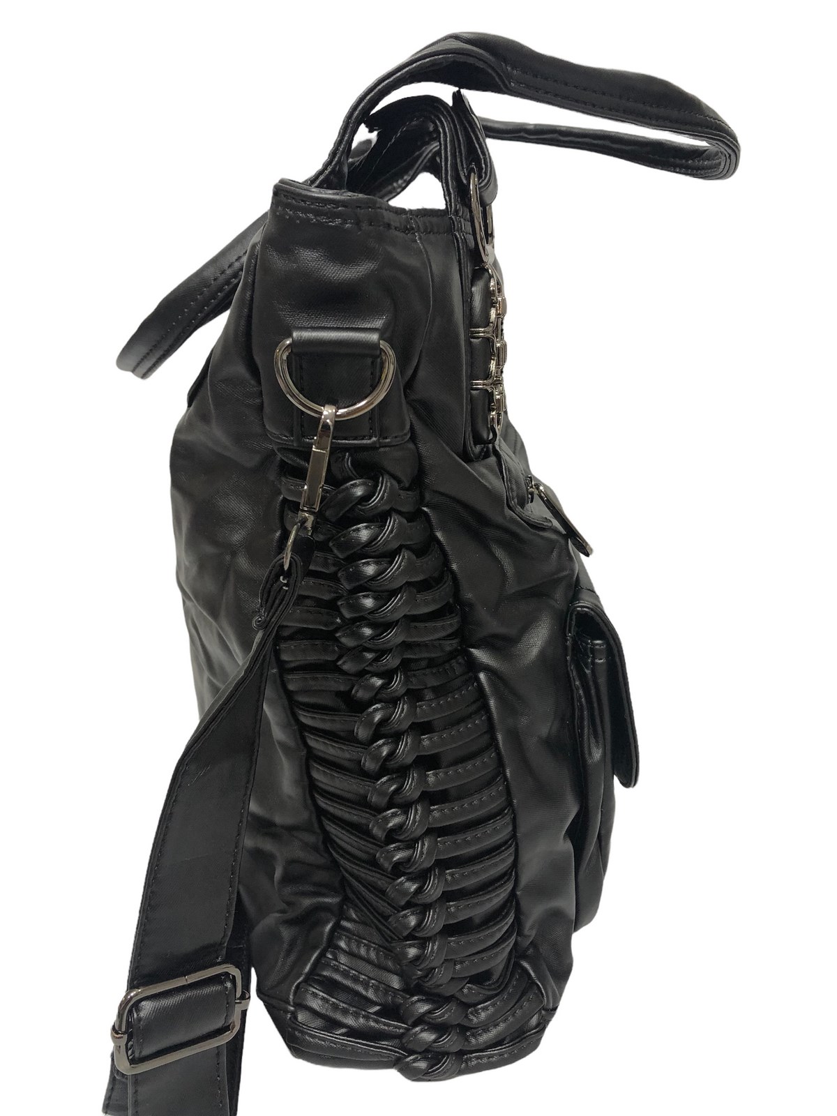 Charo Garcia Charo Garcia Siyah Bayan kol çantası eskitme yıkanmış deri  Yumuşak ebat 32cm32 | elizabell.com.tr