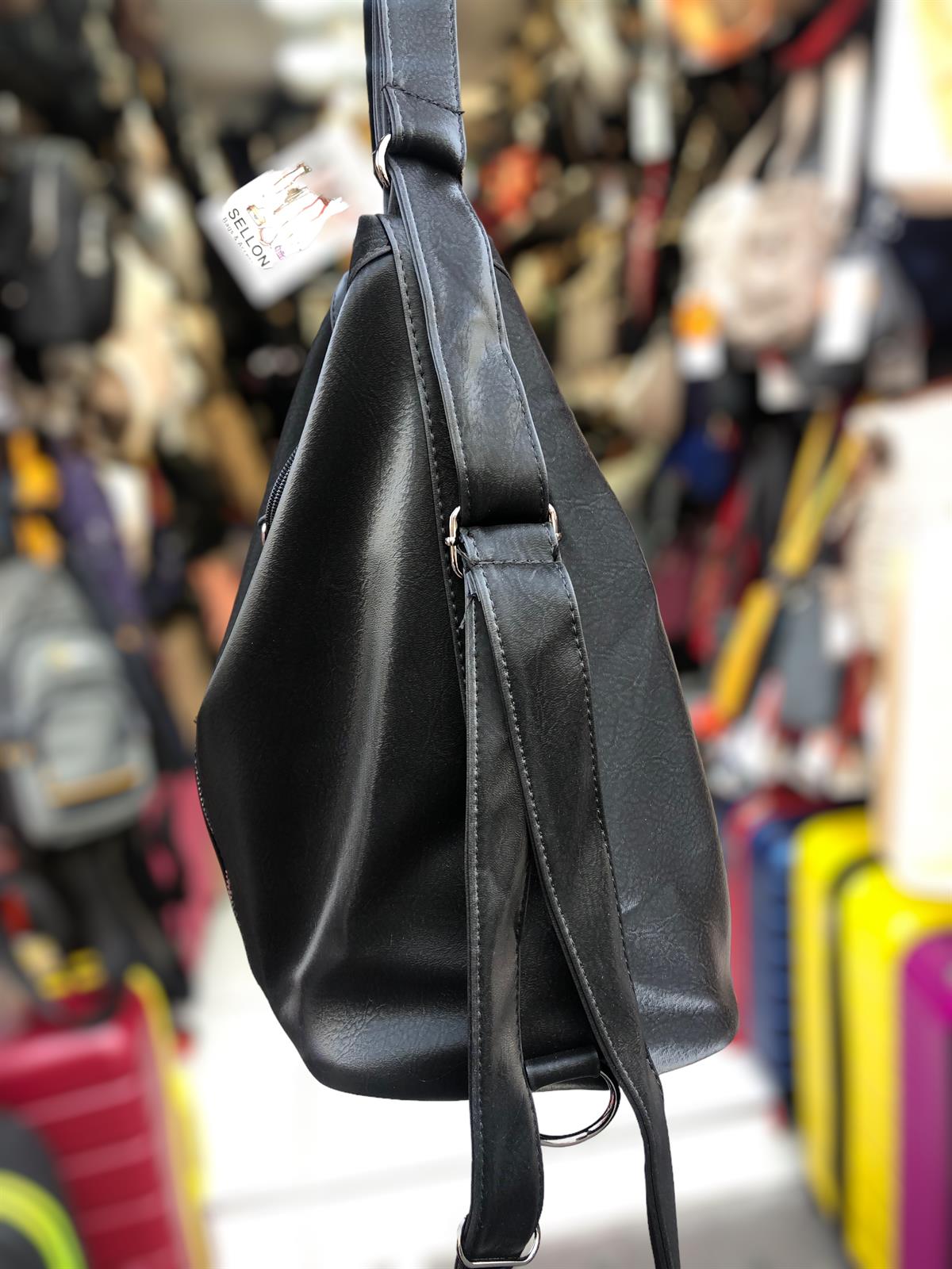 Siyah Kadın sırt ve kol çantası 34cm28 |elizabell.com.tr