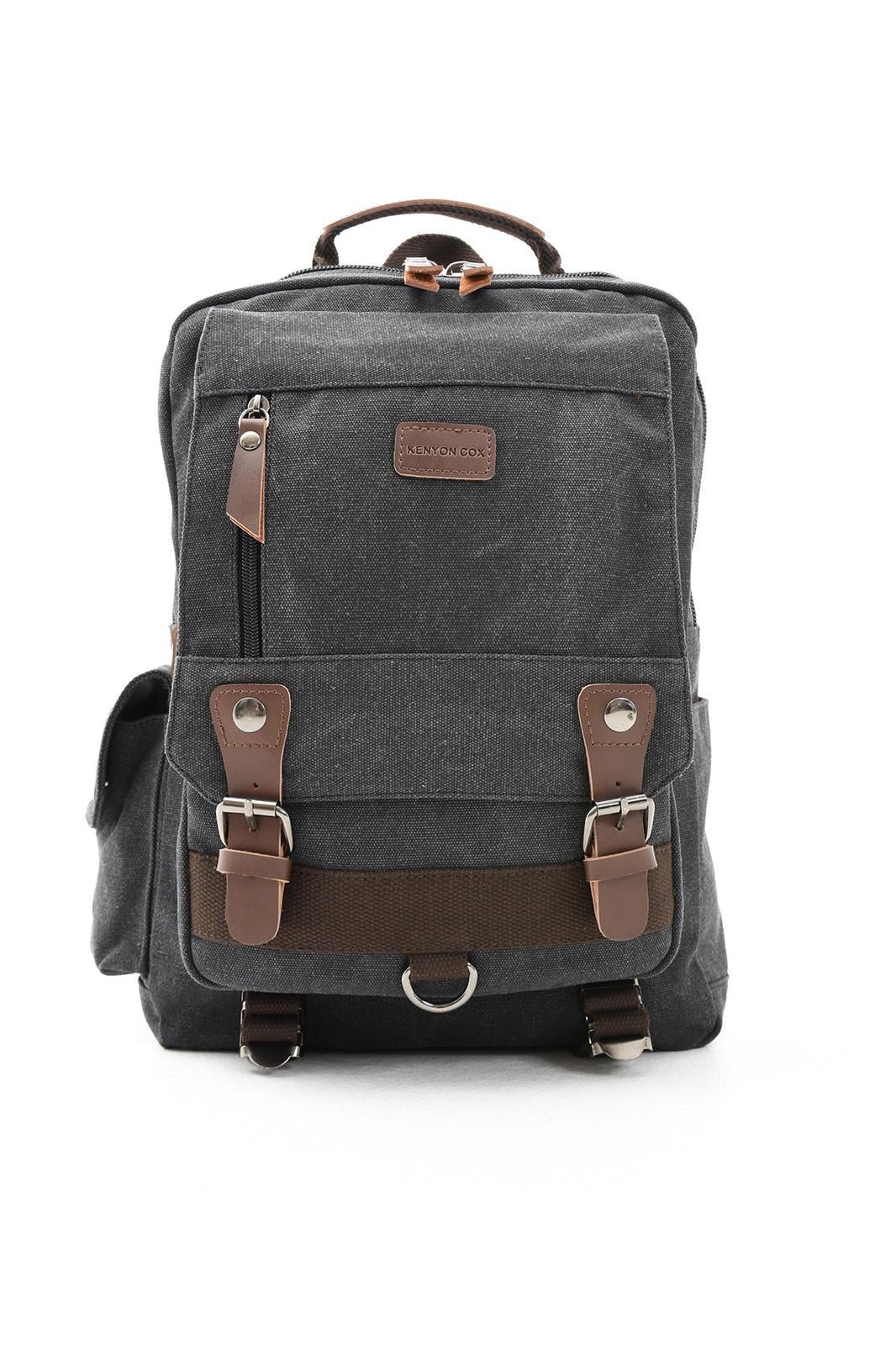 Siyah Kenyon Cox kanvas a kalite Erkek Sırt Çantası Kanvas Kumaş Ebat 42Cm32Cm