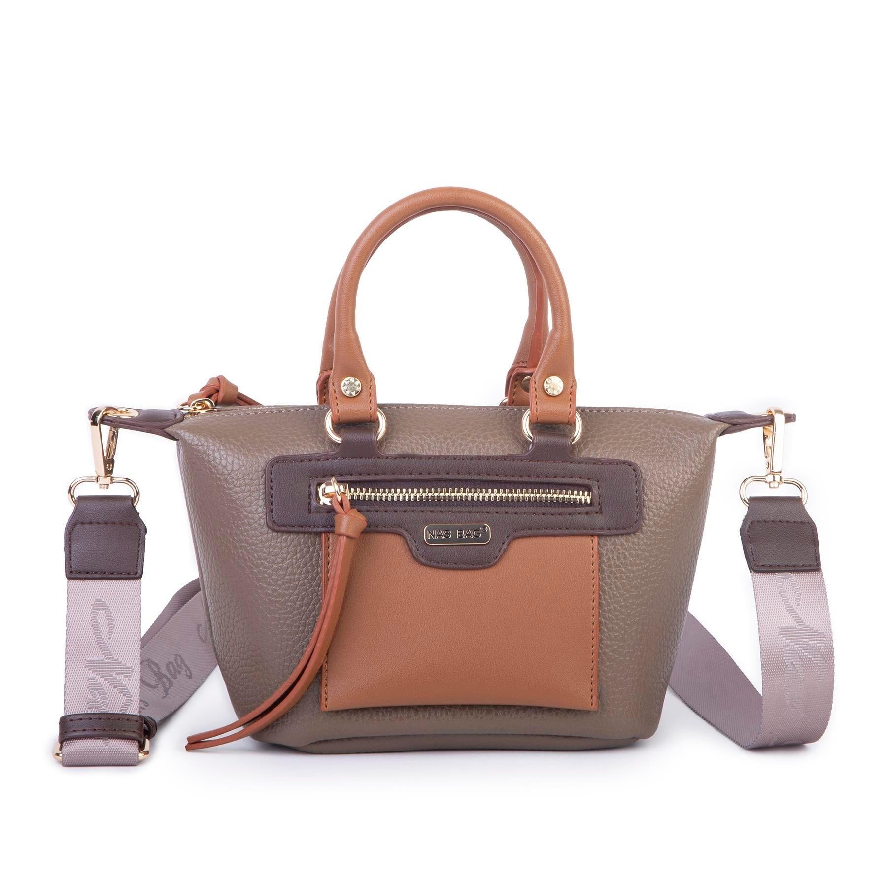 Vizon taba  Nas Bag Kadın Mini El ve Postacı Çantası 