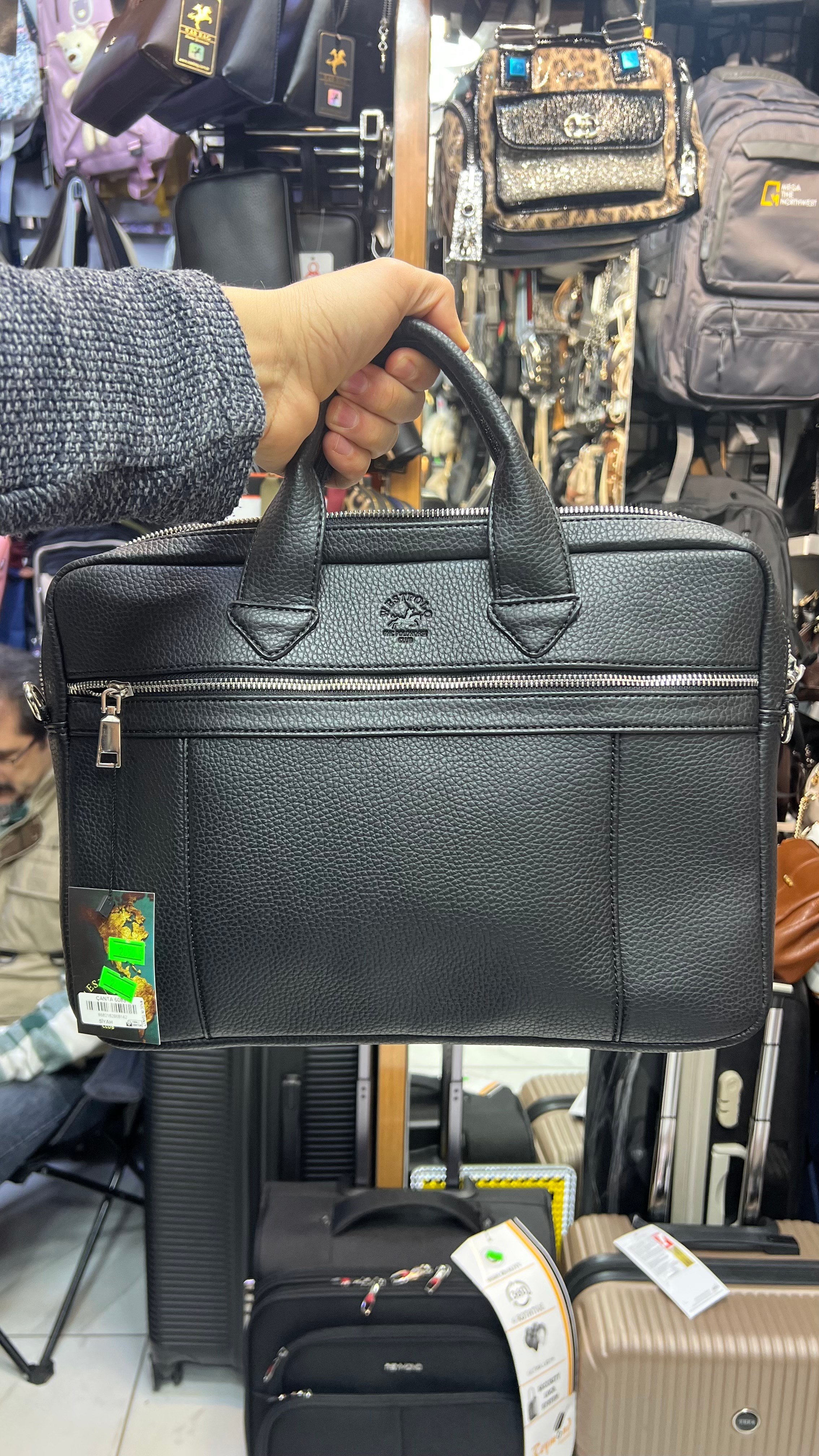 West Polo unisex evrak çantası 6083 siyah labtop gözlü iki bölmeli