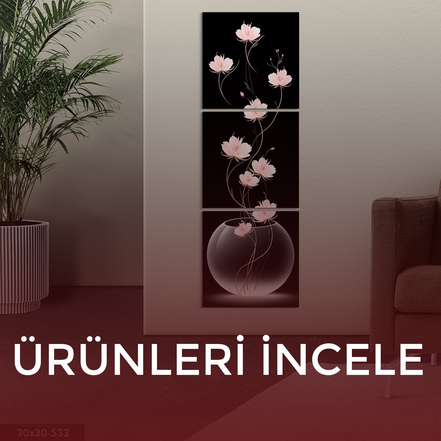 3 Parçalı MDF Tablolar