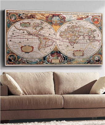 Dünya Haritası  Kanvas Tablo
