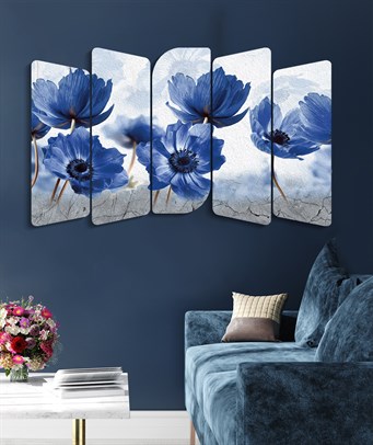 Mavi Çiçekler Tablo