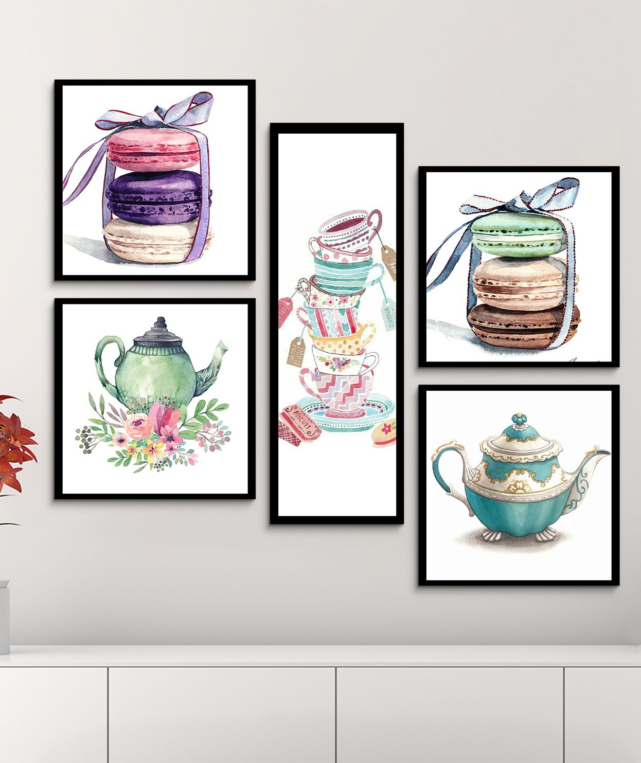 Makaron Çay 5 Parça Tablo