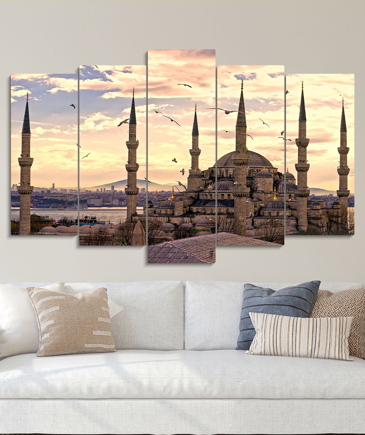Sultanahmet Camii 5 Parça Mdf Tablo