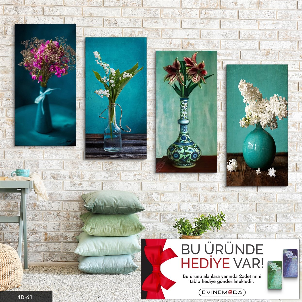 Vazoda Çiçekler Tablo