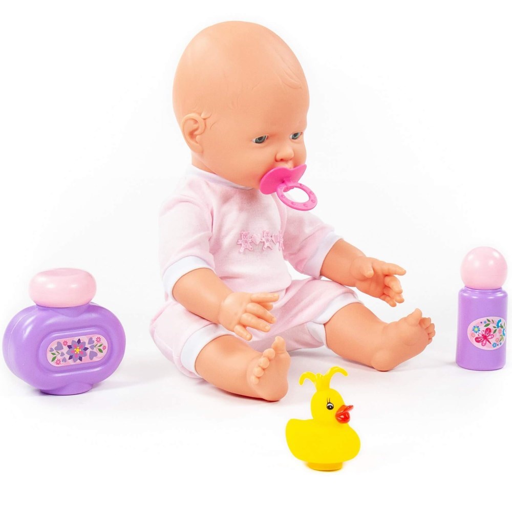 Polesie Oyuncak Neşeli Bebek Emzik ile 35 Cm + Banyo Seti 3 Parça 78360  Fiyatı ve Özellikleri