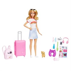 Barbie Seyahatte Bebeği ve Aksesuarları HJY18-