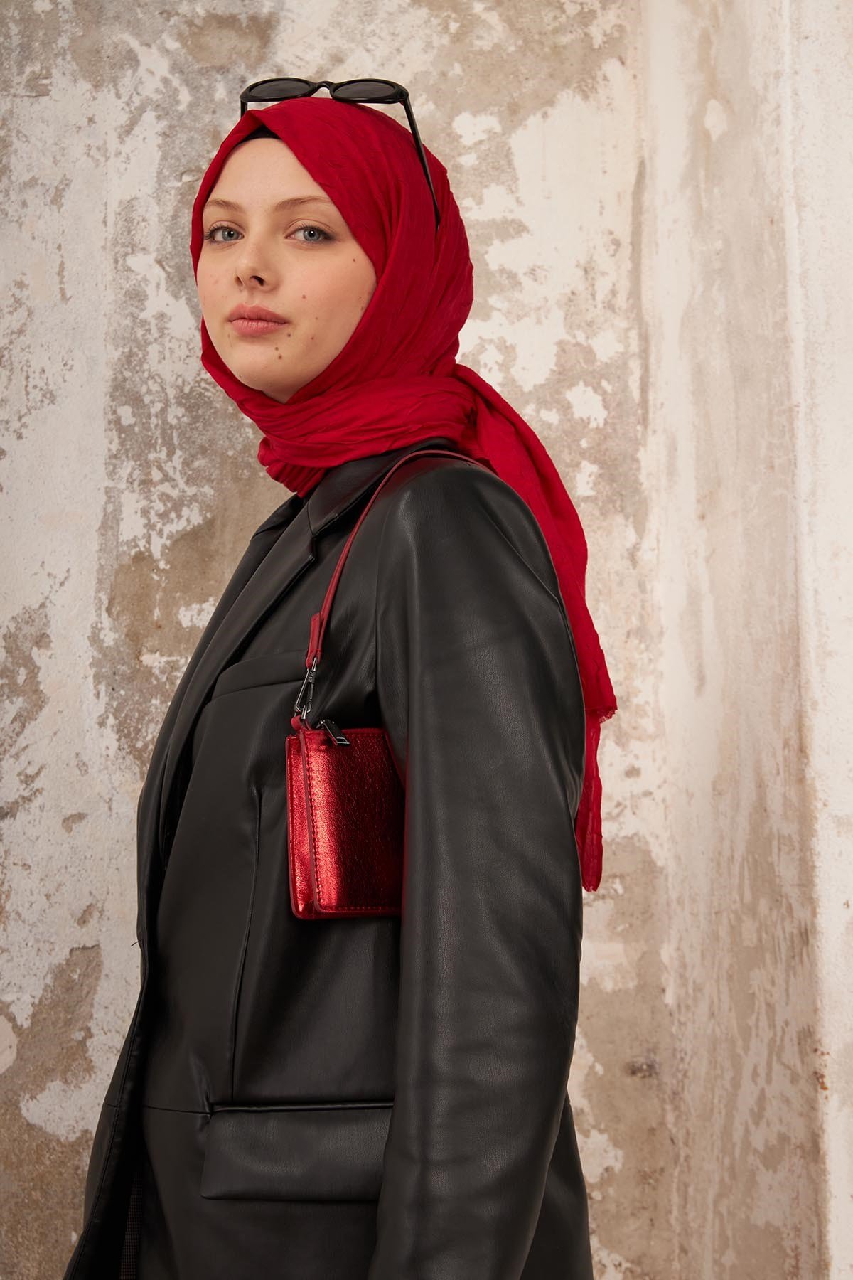 BAMBU ŞAL - KIRMIZI