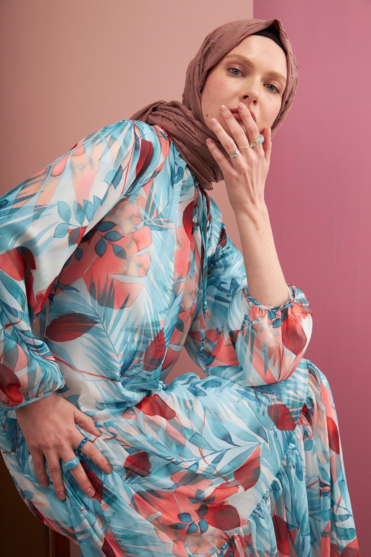 BAMBU ŞAL - KOYU VİZON