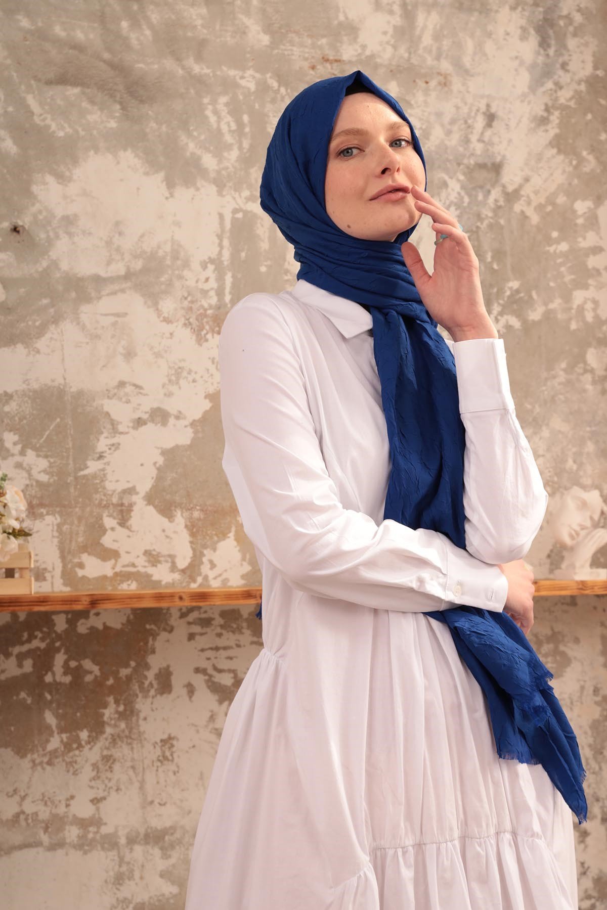 BAMBU ŞAL - SAKS MAVİSİ