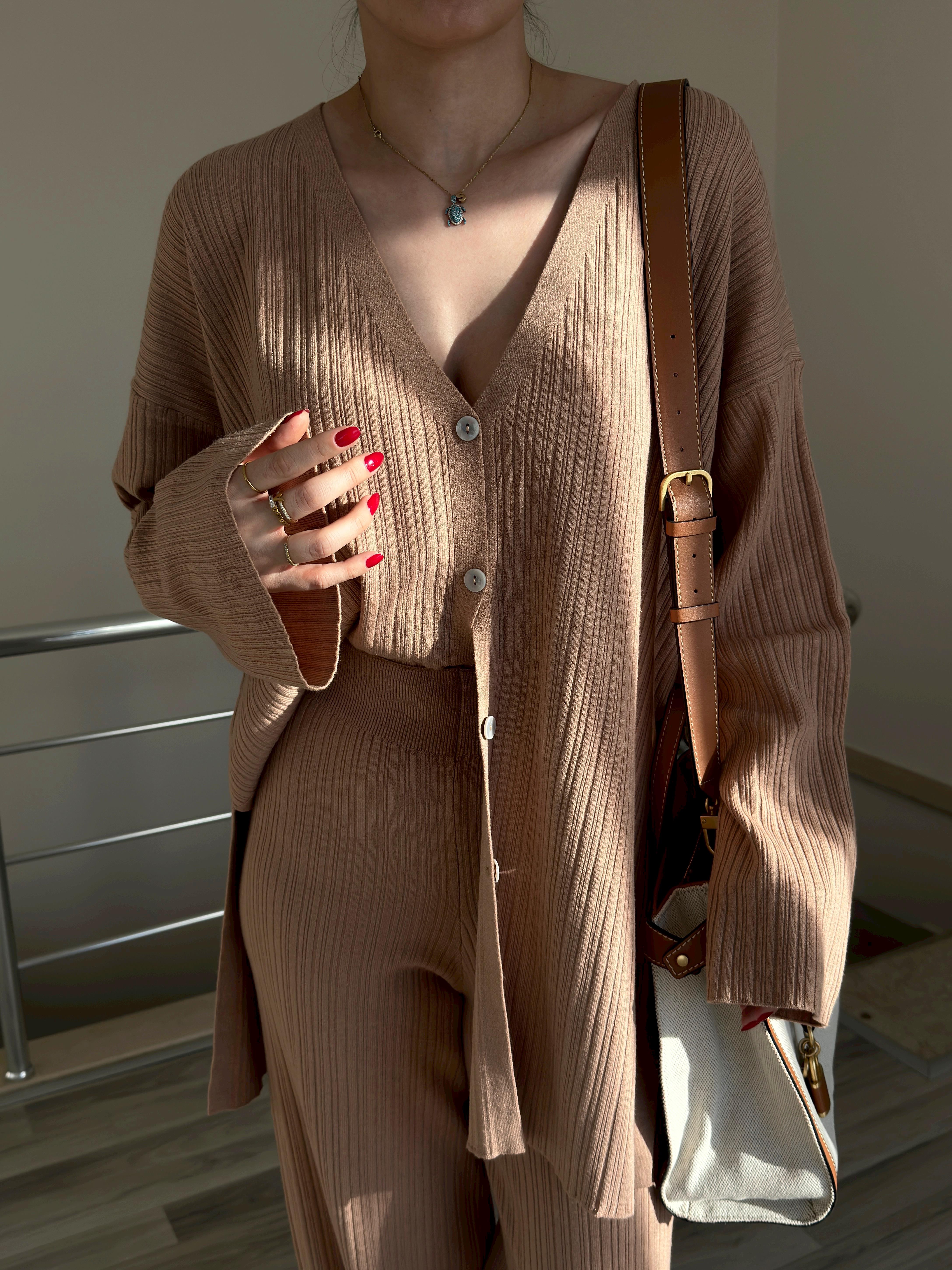 Camel Kayısı Triko Takım