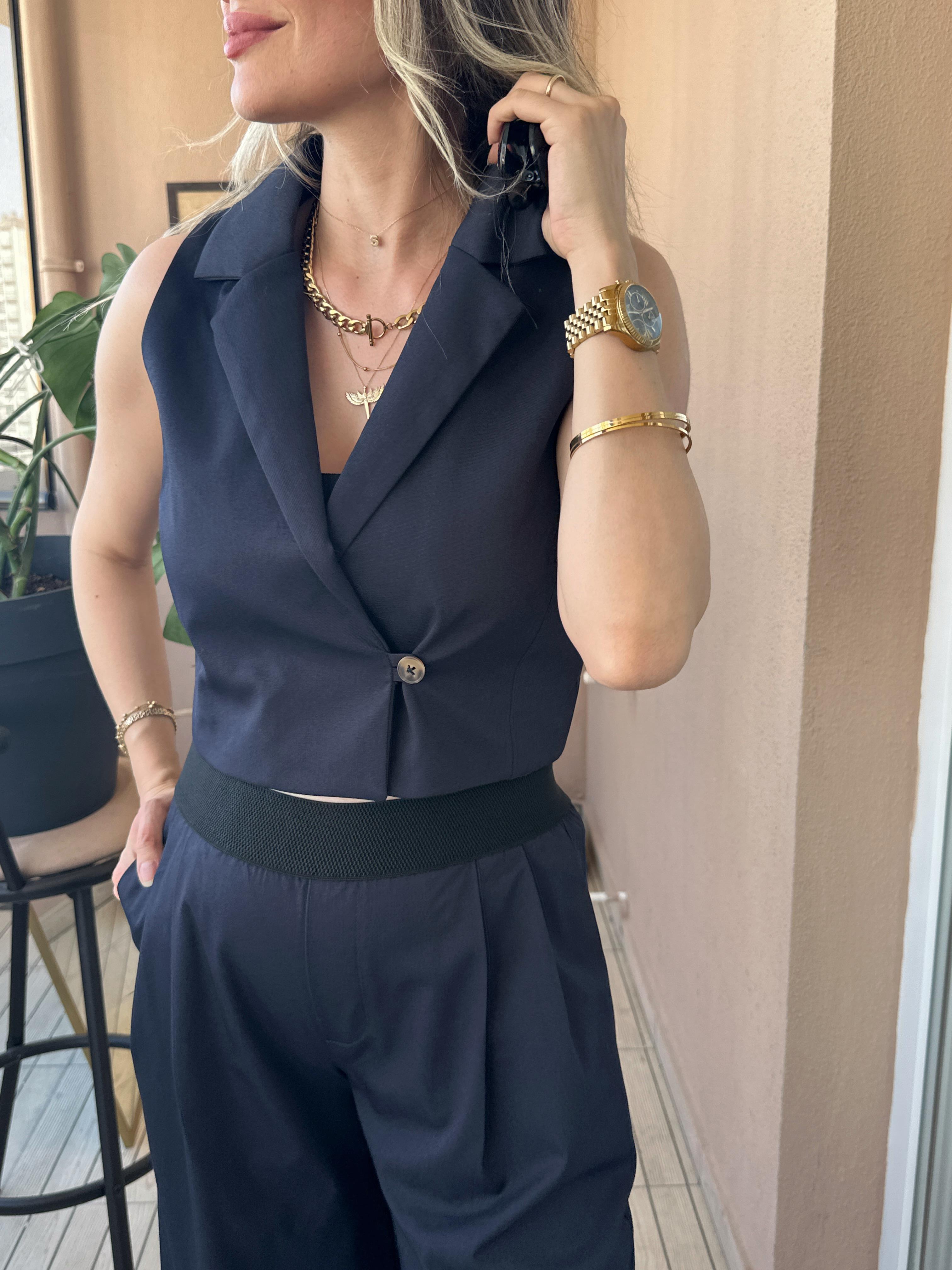 Lacivert yelek pantolon takım