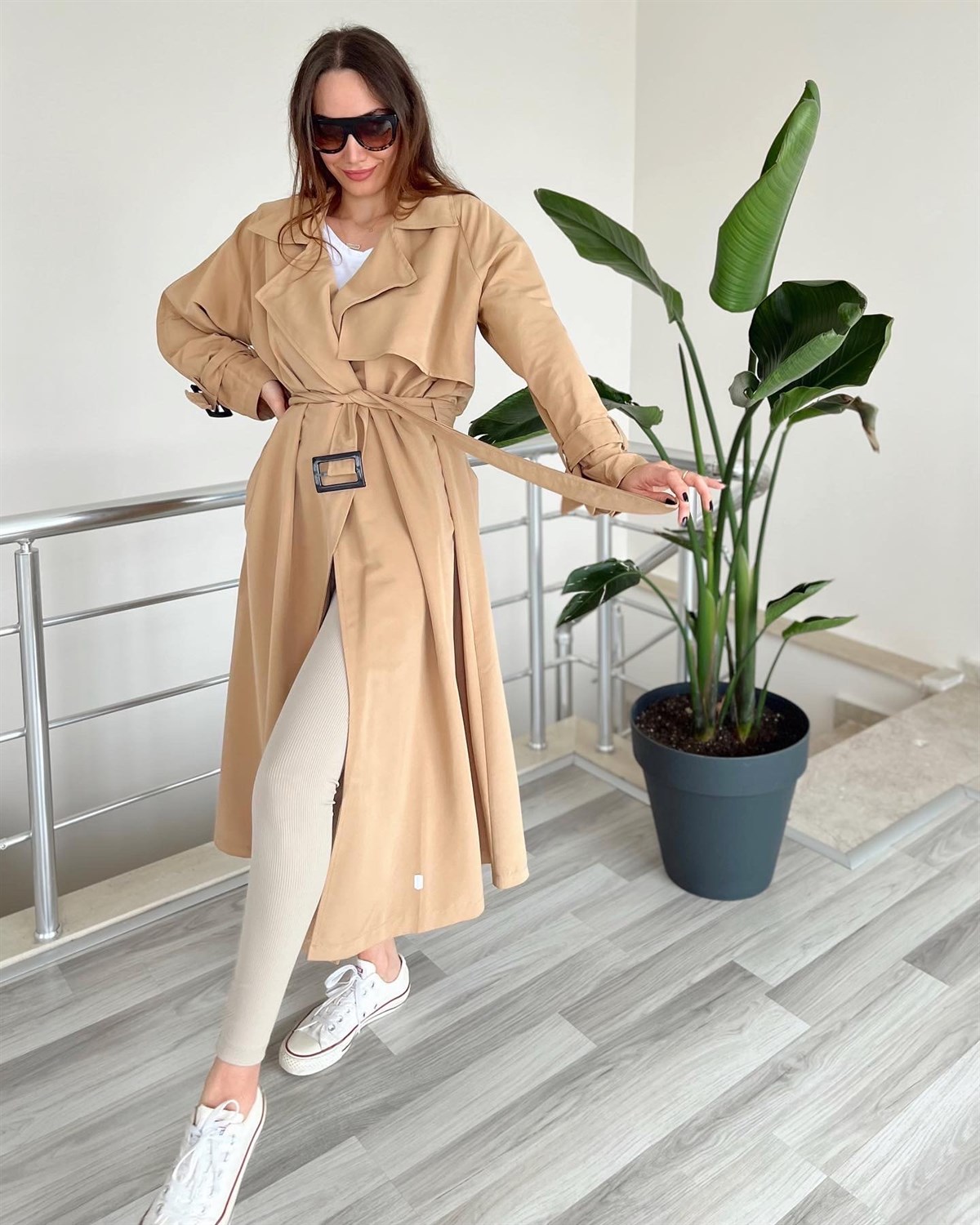 Perla Kese Kağıdı Renk Trençkot 