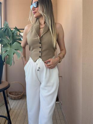 Cut out camel yelek 