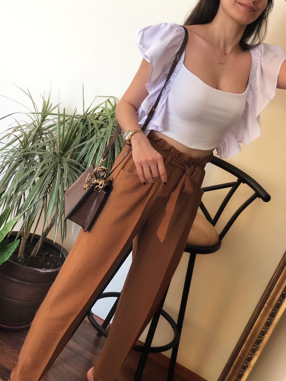 Kahve Keten Pantolon